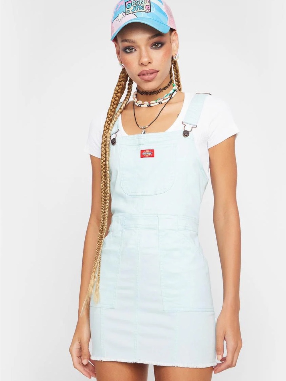 Dickies Pastel Blue Denim Overall Dress